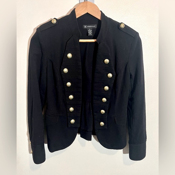 90's Retro Vintage Black Jacket with Gold Buttons - Picture 2 of 9